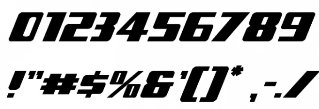 Typhoon Italic Font OTHER CHARS