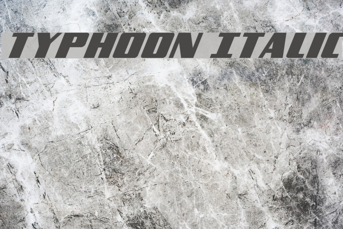 Typhoon Italic Font examples