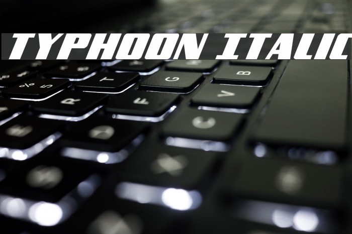 Typhoon Italic Font examples