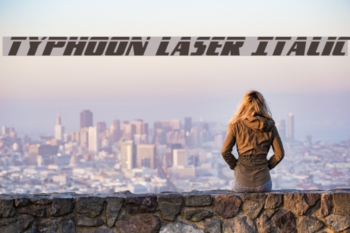 Typhoon Laser Italic Font examples
