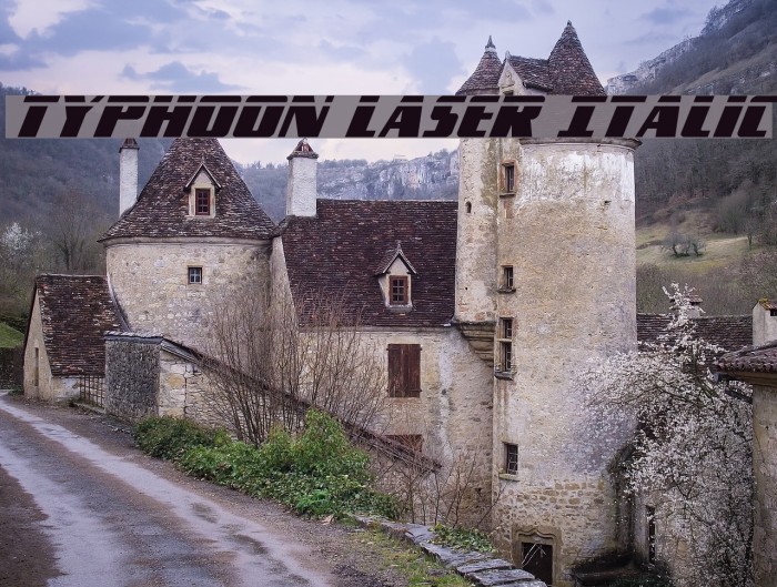 Typhoon Laser Italic Font examples