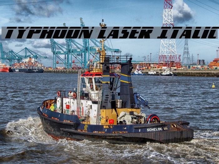 Typhoon Laser Italic Font examples