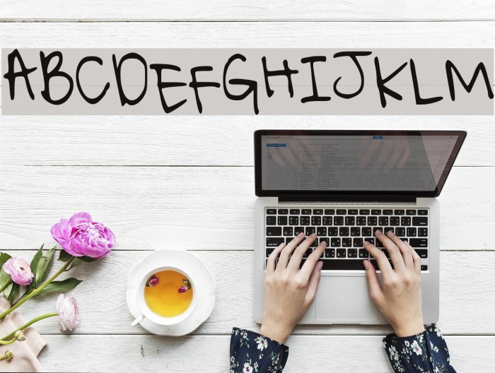 Typing Dazedd Font examples