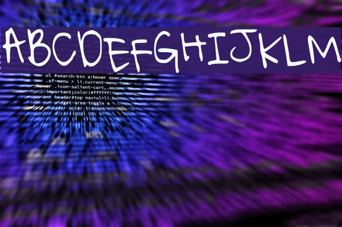 Typing Dazedd Font examples