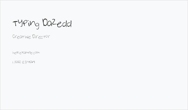 Typing Dazedd Business Card