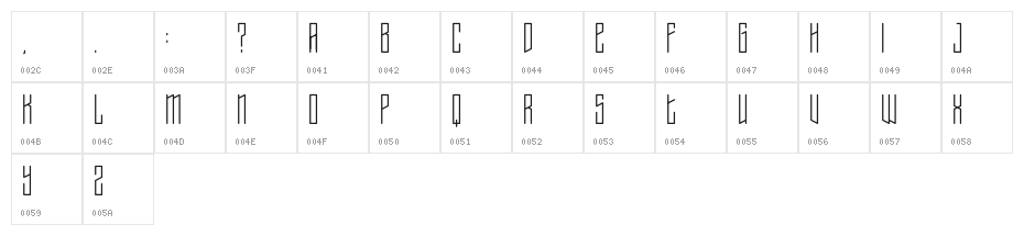 Typis-Sans-Demo Character Map
