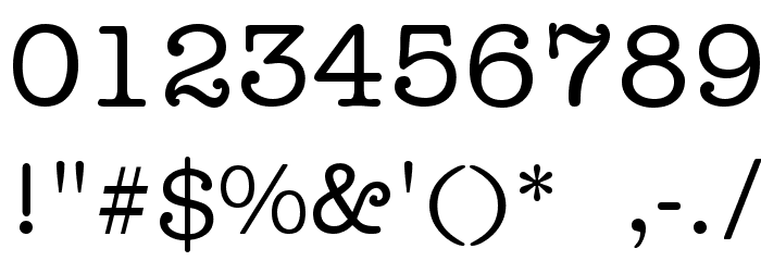 Typist Font OTHER CHARS
