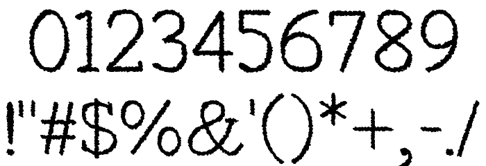 Typist's Pseudonym Font OTHER CHARS