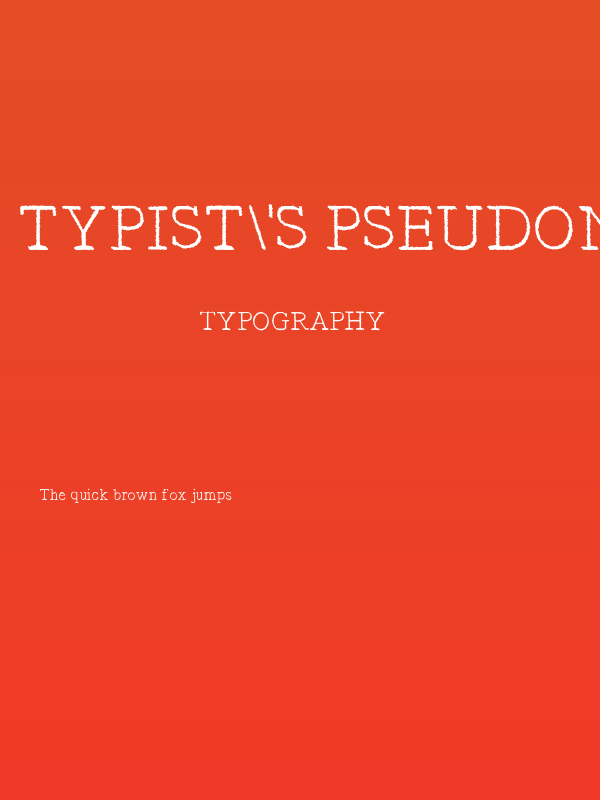 Typist's Pseudonym Poster
