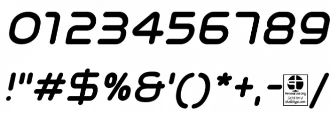 Typo Angular Rounded Demo Bold Italic Font OTHER CHARS