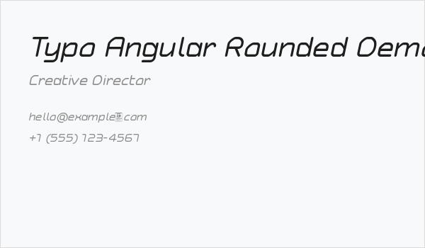 Typo Angular Rounded Demo Italic Business Card