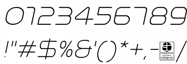 Typo Angular Rounded Light Demo Italic Font OTHER CHARS