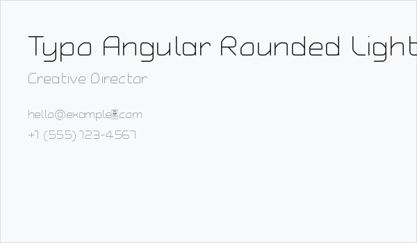Typo Angular Rounded Light Demo Business Card