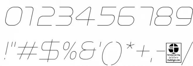 Typo Angular Rounded Thin Demo Italic Font OTHER CHARS
