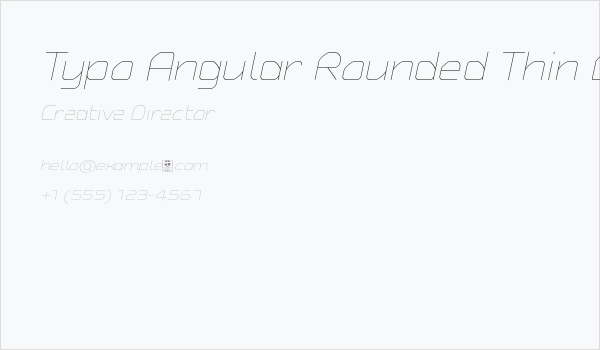 Typo Angular Rounded Thin Demo Italic Business Card