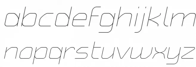 Typo Angular Rounded Thin Demo Italic Caratteri MINUSCOLO