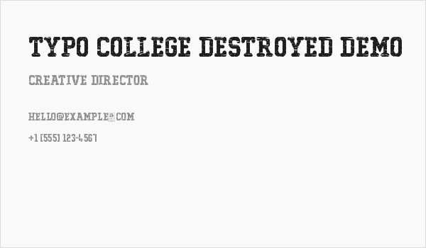 Typo College Destroyed Demo Business Card
