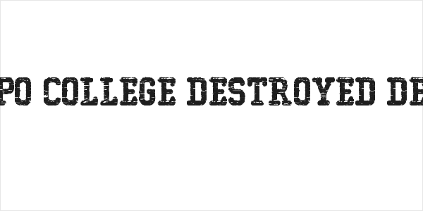 Typo College Destroyed Demo Logo