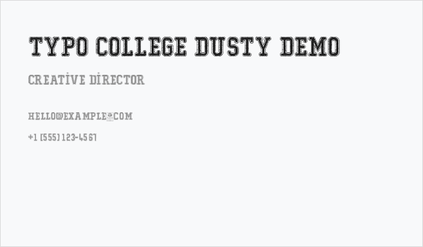 Typo College Dusty Demo Business Card
