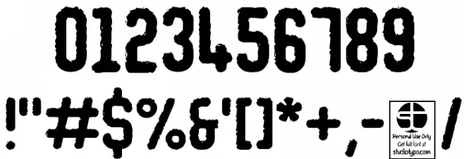 Typo College Eroded Demo Font OTHER CHARS
