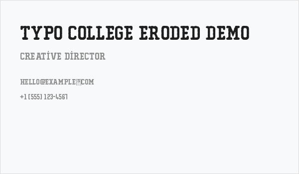 Typo College Eroded Demo Business Card