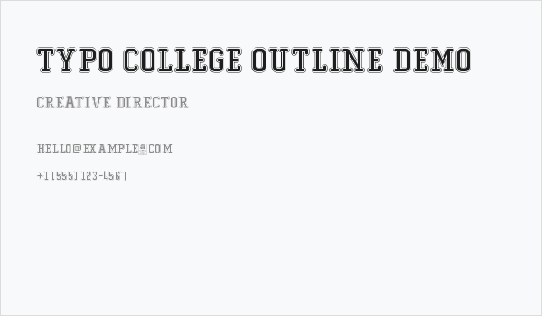 Typo College Outline Demo Business Card
