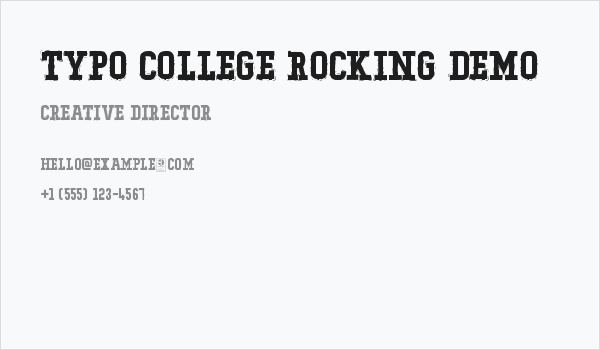 Typo College Rocking Demo Business Card