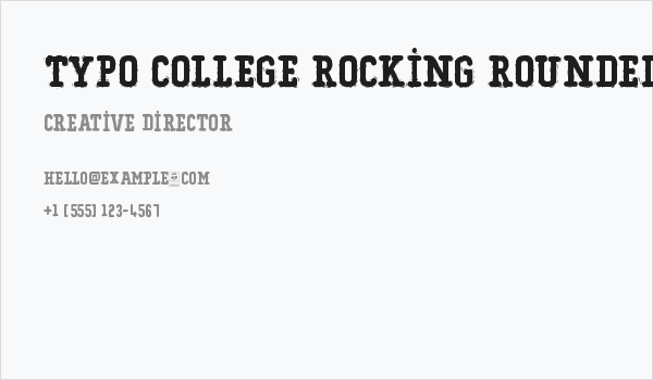 Typo College Rocking Rounded Demo Business Card