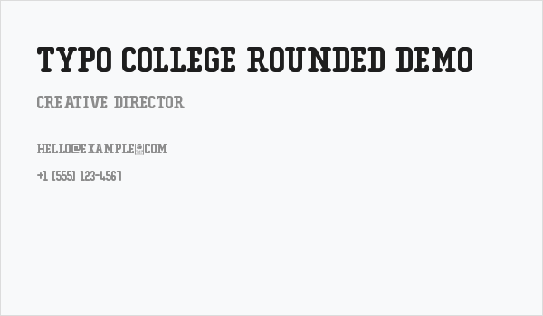 Typo College Rounded Demo Business Card