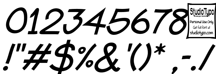 Typo Comica Italic Font OTHER CHARS