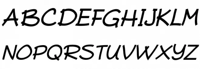 Typo Comica Italic Schriftart Groß