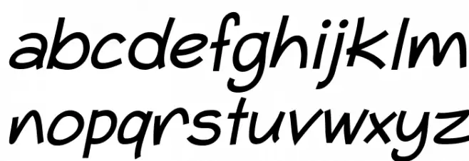 Typo Comica Italic Caratteri MINUSCOLO