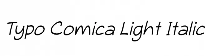 Typo Comica Light Italic  フリーフォントのダウンロード