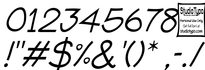 Typo Comica Light Italic Font OTHER CHARS