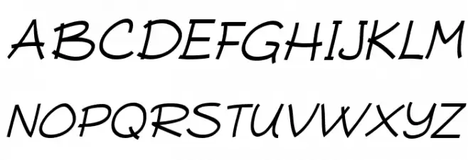 Typo Comica Light Italic फ़ॉन्ट अपरकेस