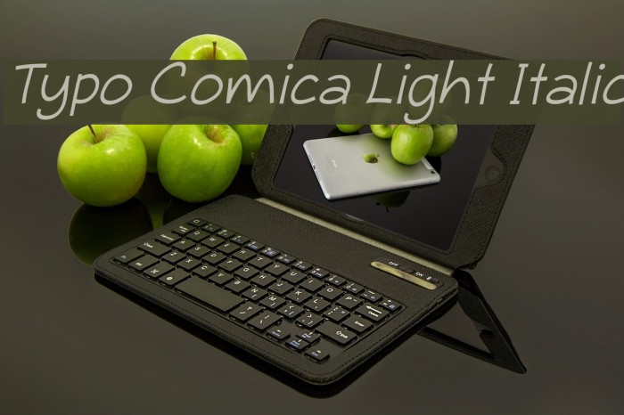 Typo Comica Light Italic Font examples