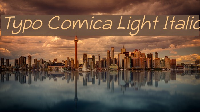 Typo Comica Light Italic Font examples