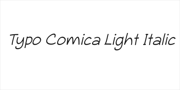 Typo Comica Light Italic Logo