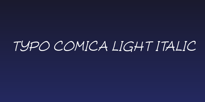 Typo Comica Light Italic Social Header