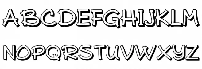 Typo Comica Outline फ़ॉन्ट अपरकेस