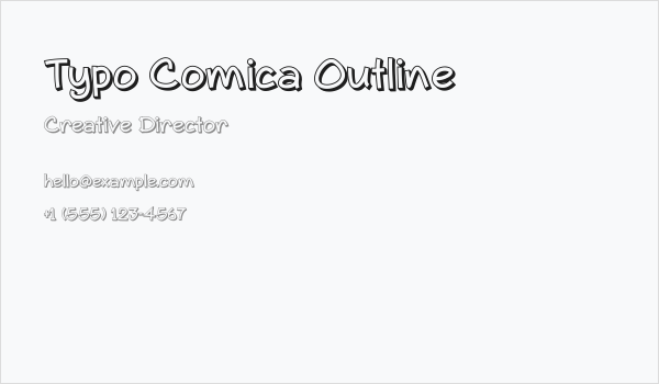 Typo Comica Outline Business Card