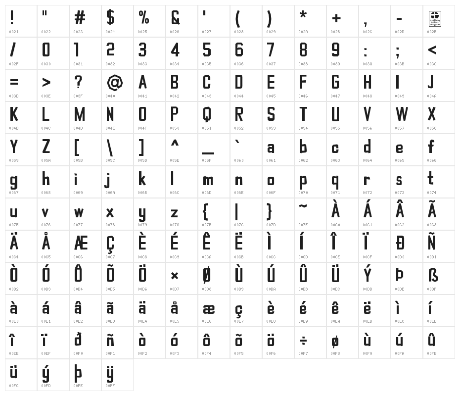 Typo Cut-Out Demo Character Map