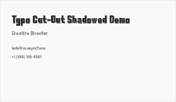 Typo Cut-Out Shadowed Demo Business Card