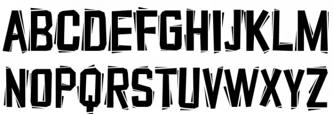 Typo Cut-Out Shaky Demo Schriftart Groß