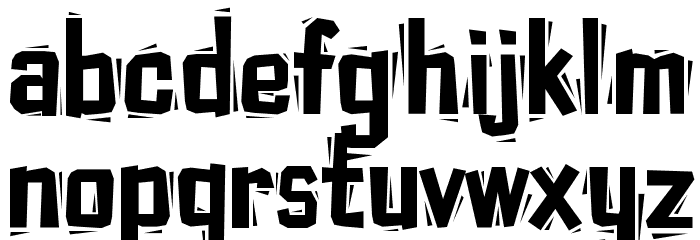 Typo Cut-Out Shaky Demo Font LOWERCASE