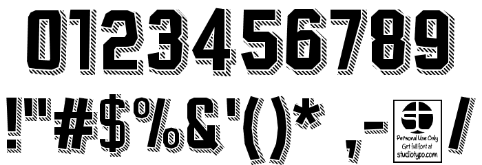 Typo Cut-Out Striped Demo Font OTHER CHARS