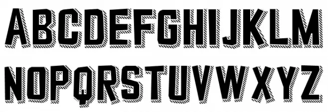 Typo Cut-Out Striped Demo Schriftart Groß
