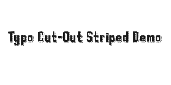 Typo Cut-Out Striped Demo Logo