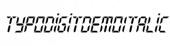 Typo Digit Demo Italic  Frei Schriftart Herunterladen