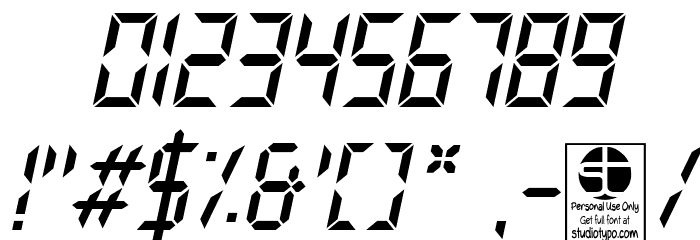 Typo Digit Demo Italic Font OTHER CHARS